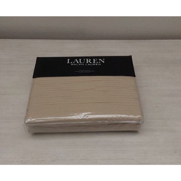 Ralph Lauren SPENCER METALASSE Cotton Blend Clay Tan European Pillow Sham 26x26" - Picture 4 of 10